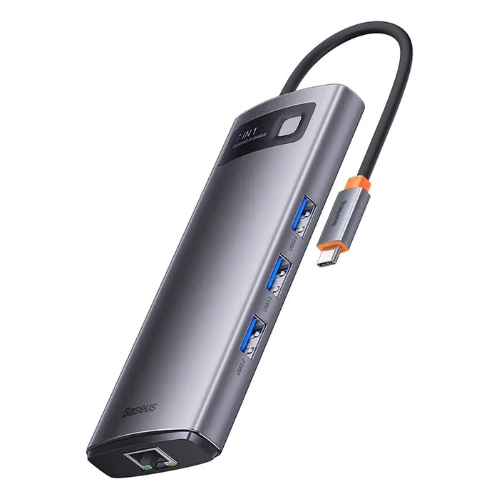 Hub 7in1 Baseus Metal Gleam Series USB-C to 3x USB 3.0 + HDMI + USB-C PD + VGA + Ethernet RJ45 - Hubs<<<IT