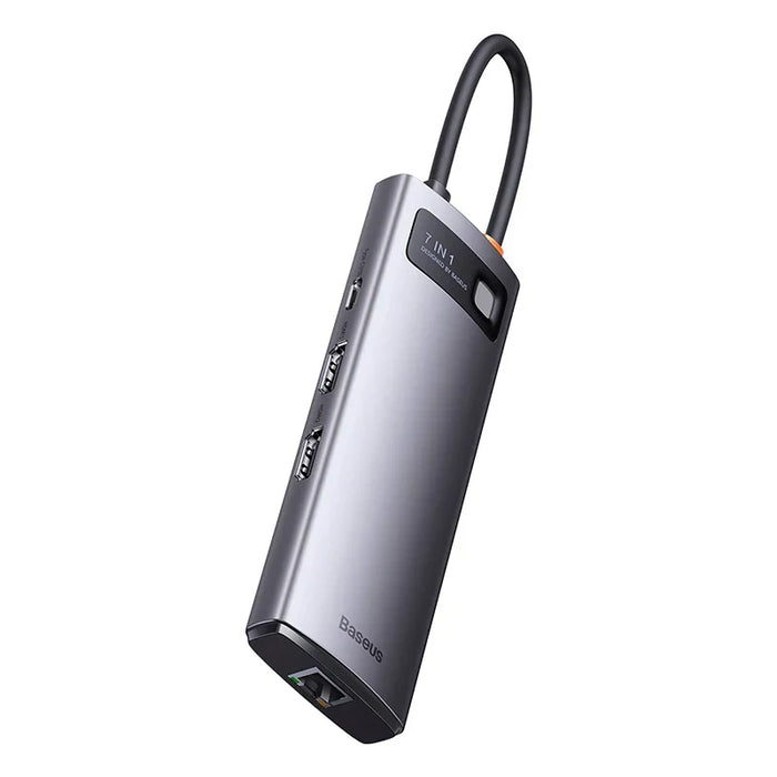 Hub 7in1 Baseus Metal Gleam Series USB-C to 3x USB 3.0 + HDMI + USB-C PD + VGA + Ethernet RJ45 - Hubs<<<IT