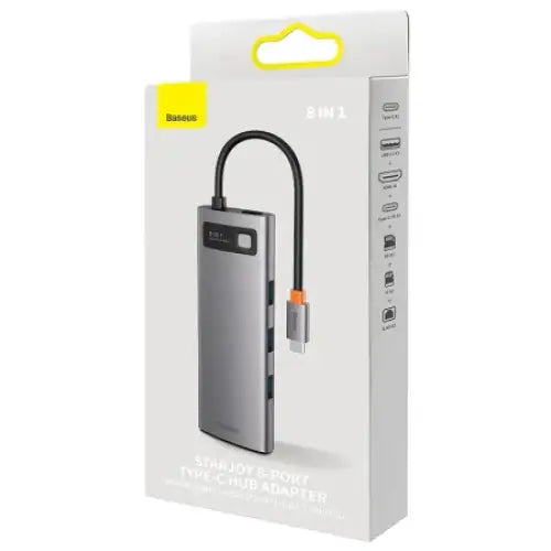 Hub 8w1 Baseus StarJoy Metal Glam Series USB-C do HDMI + 3 x USB 3.0 + USB-C PD + RJ45 + SD/TF - Hubs<<<IT