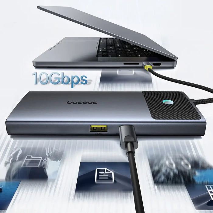 HUB Baseus Metal Gleam Series II 7in1 USB-C - USB-C PD100W / 2x USB-A / 2x HDMI 4K / USB-A 3.0 / USB-C 3.0 - USB
