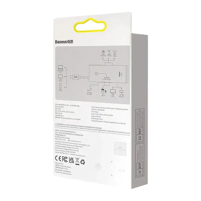Hub Baseus OS Lite 6-Port (Type-C to HDMI + USB3.0*2 + PD + SD/TF) (black - Hubs<<<IT Accessories<<<InnproXML