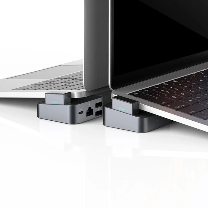 Hub Joyroom S-H121 USB-C stand - USB-A 3.0 / RJ45 / HDMI / USB-C / Thunderbolt for MacBook Pro - gray - USB