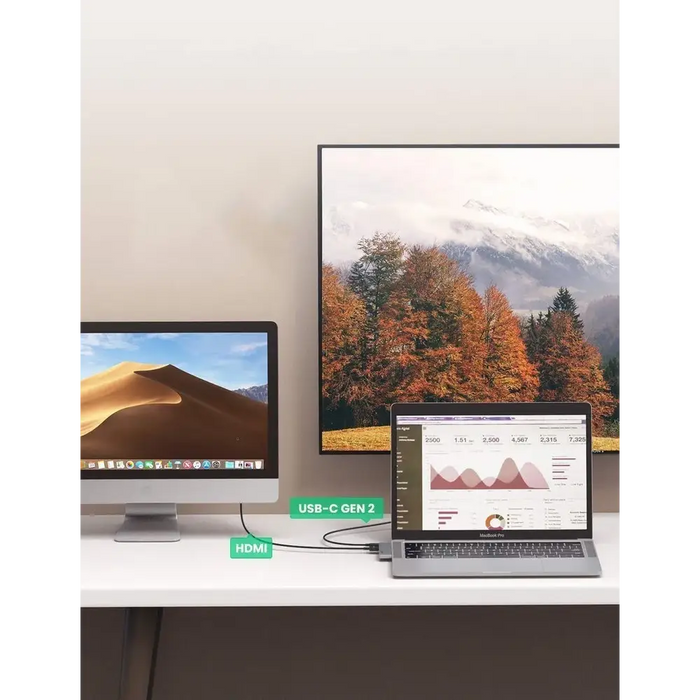 HUB Ugreen 60559 2x USB-C / USB-C PD (Thunderbolt 3 100W 4K 60 Hz 10 Gbps) / HDMI 4K 30 Hz / 3x USB 3.0 for MacBook Pro