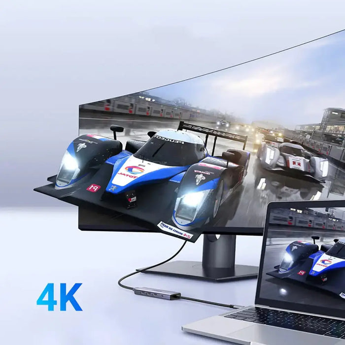 HUB Ugreen CM511 15597 5in1 USB-C - USB-C PD / HDMI / 3x USB-A 3.0 - gray - USB hubs<<<HurtelXML