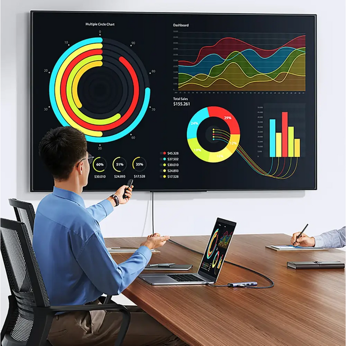 HUB Ugreen CM511 20956A 6in1 USB-C - HDMI / 3x USB-A 3.0 / SD/TF card reader - gray - USB hubs<<<HurtelXML