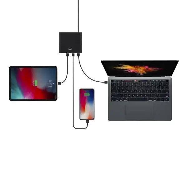 HUB Uniq Surge LITHOS Collective 90W 2xUSB-A QC 3.0 / 2xUSB-C PD 3.0 - black - USB hubs<<<HurtelXML