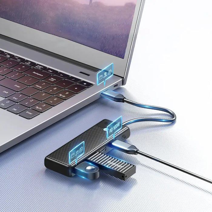 Hub USB-C Orico PAPW2AC-C3 docking station 2x USB-A 3.0 + 2x USB-C 3.0 - black - USB hubs<<<HurtelXML