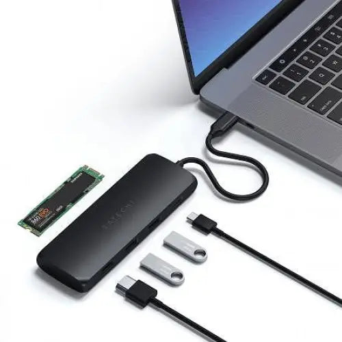 HUB USB Satechi Type-C (SSD HDMI 4K 2xUSB-A) ST-UCHSEK - WiFi рутери<<<Лаптопи компютри и периферия<<<ZoraSite