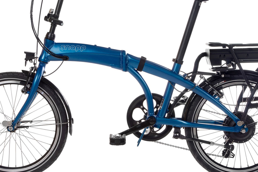 Snapp City-E folding electric bicycle, blue