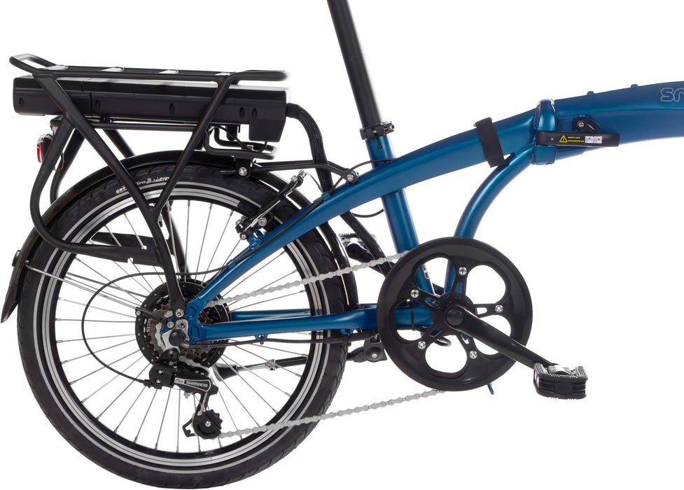 Snapp City-E folding electric bicycle, blue