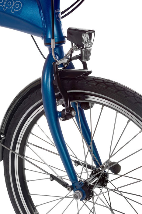 Snapp City-E folding electric bicycle, blue