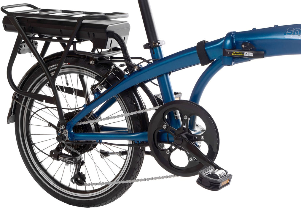Snapp City-E folding electric bicycle, blue