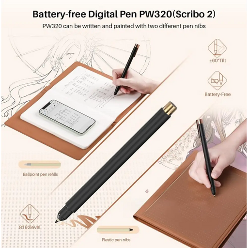 HUION Scribo PW320 Tablet Digital Pen For Huion Note X10 models - Аксесоари за графични таблети<<<Лаптопи таблети и