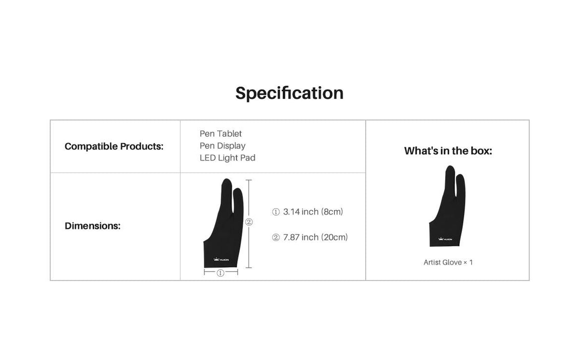 HUION Artist glove GL200 graphics tablet glove