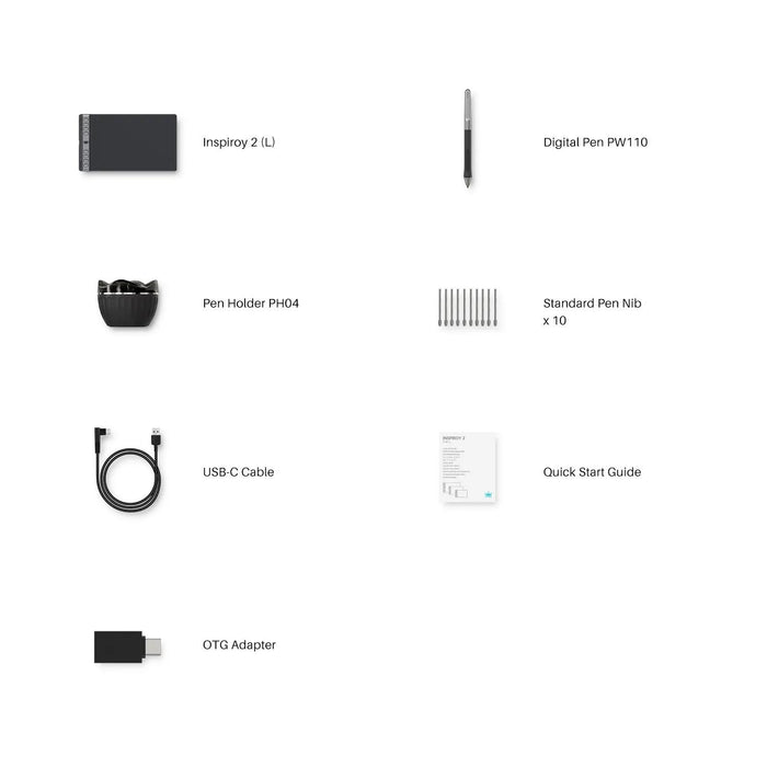 Graphics tablet HUION Inspiroy 2 L H1061P, 5080 LPI, Black