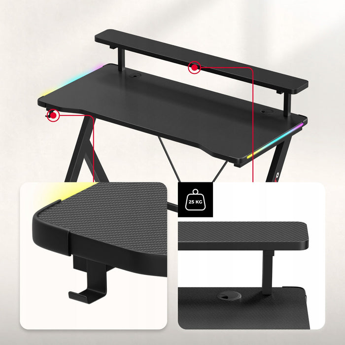 Huzaro Hero 1.9 RGB Gaming Desk Black