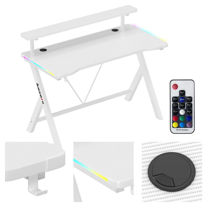 Huzaro Hero 1.9 RGB White Gaming Desk