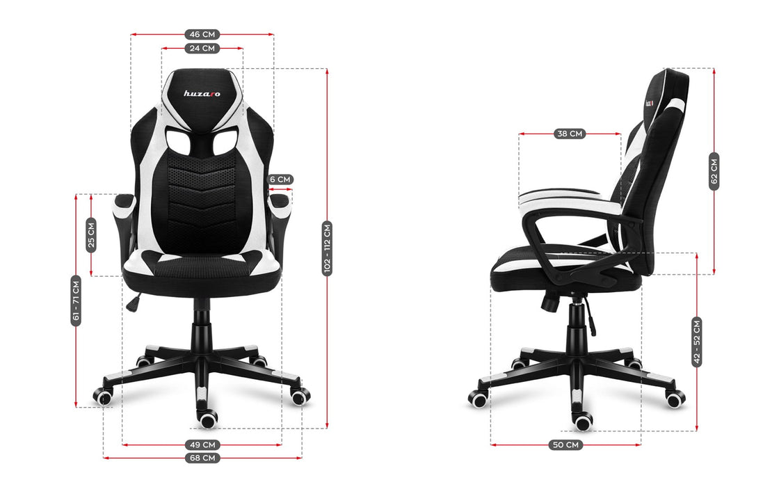 HUZARO FORCE 2.5 WHITE MESH GAMING CHAIR