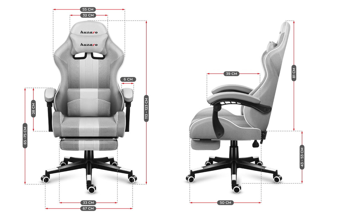 HUZARO FORCE 4.7 WHITE MESH GAMING CHAIR