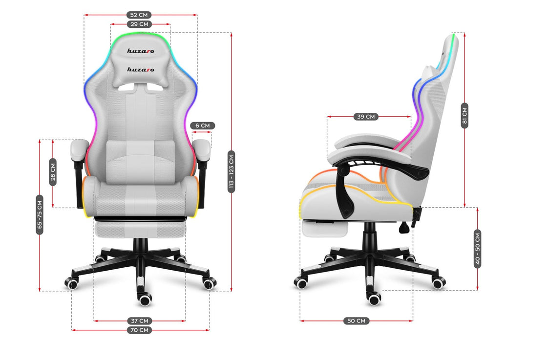 HUZARO FORCE 4.7 RGB White GAMING CHAIR