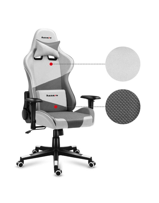 Huzaro Force 6.2 PC gaming chair Bucket (cradle) seat Grey, White