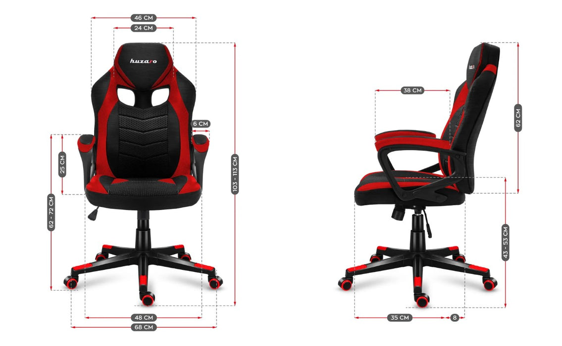 Huzaro FORCE 2.5 Red Mesh gaming chair
