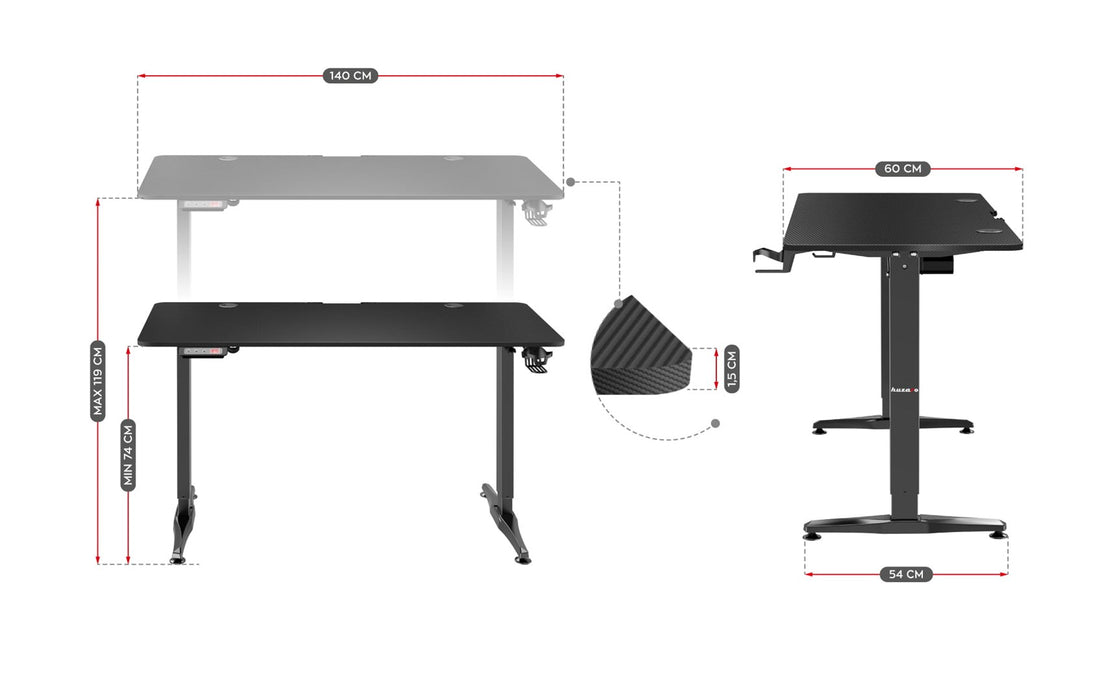 GAMING DESK HUZARO HERO 8.5 BLACK