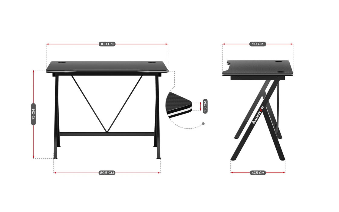 Gaming desk - Huzaro Hero 1.4 Black
