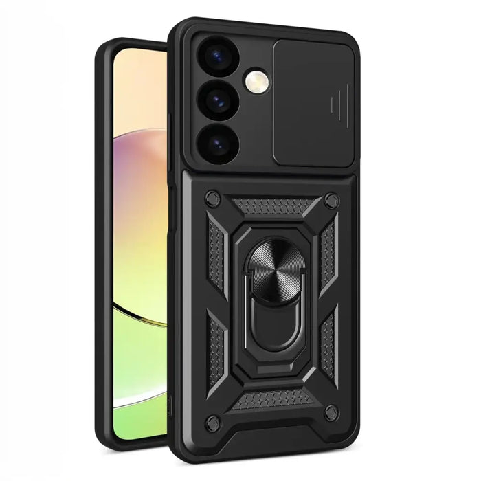 Hybrid Armor Camshield armored case for Samsung Galaxy A15 with camera cover - black - Cell phone cases