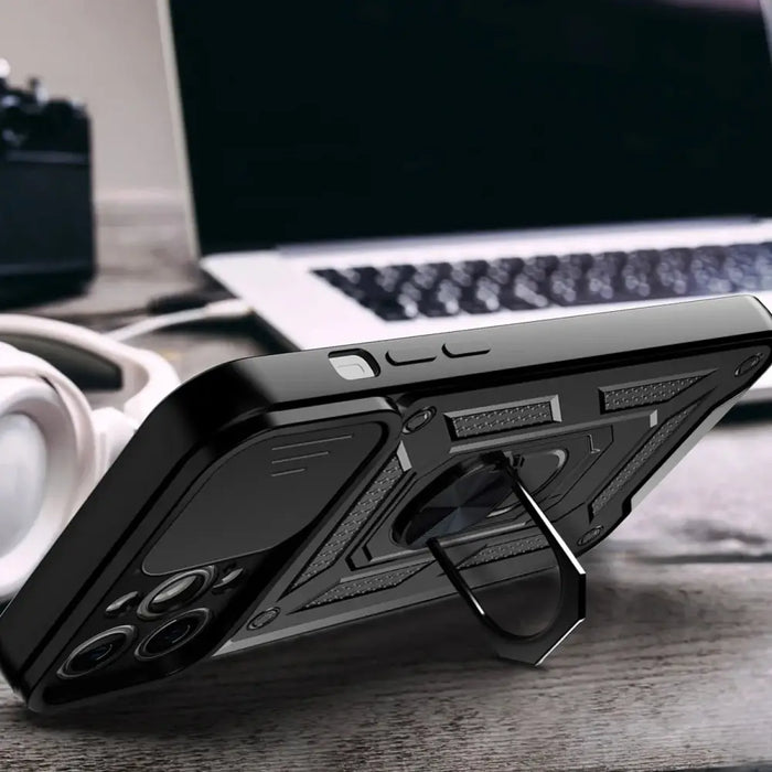 Hybrid Armor Camshield case for iPhone 13 armored case with camera cover blue - Cell phone cases and covers<<<HurtelXML