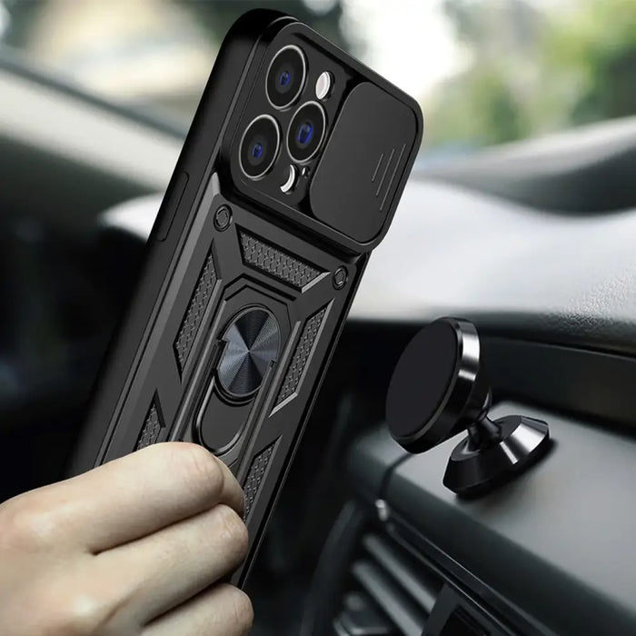 Hybrid Armor Camshield case for iPhone 13 armored case with camera cover blue - Cell phone cases and covers<<<HurtelXML