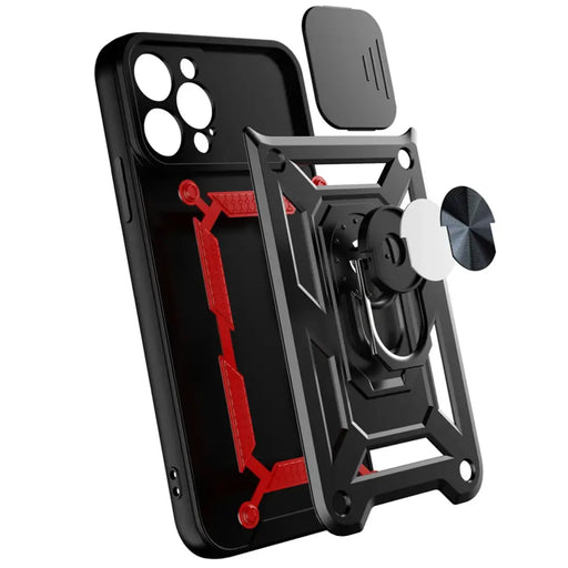 Hybrid Armor Camshield case for iPhone 14 armored case with camera cover blue - Cell phone cases and covers<<<HurtelXML