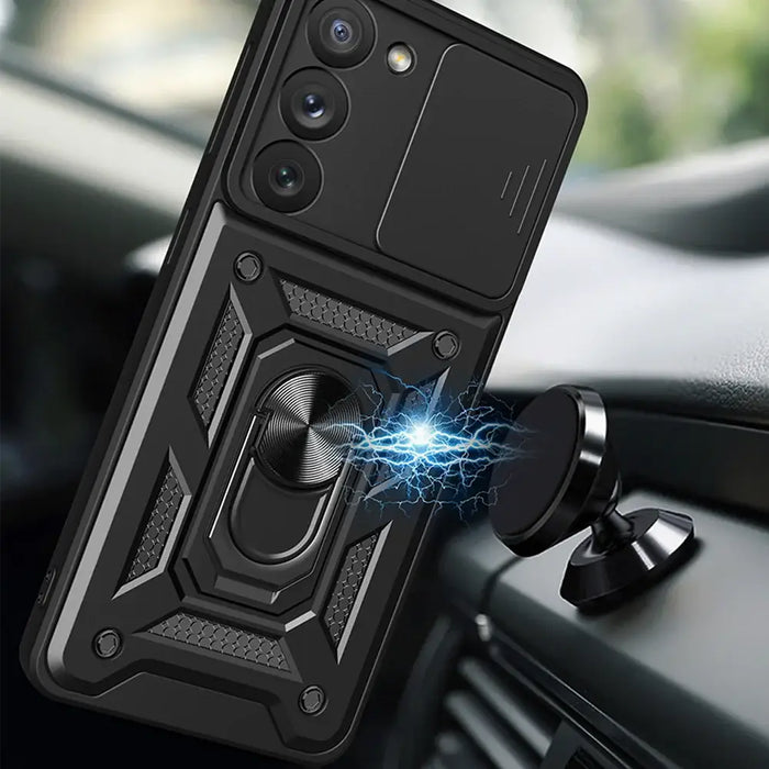 Hybrid Armor Camshield case for Samsung Galaxy A34 5G armored case with camera cover blue - Cell phone cases