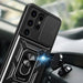 Hybrid Armor Camshield case for Samsung Galaxy S24 Ultra armored with camera cover - black - Cell phone cases