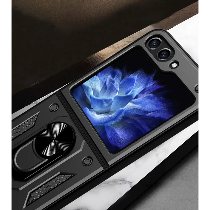 Hybrid Armor Camshield Case for Z Flip 5 5G with Camera Protector - Pink - Cell phone cases and covers<<<HurtelXML