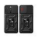 Hybrid Armor Camshield case with stand and camera cover for iPhone 15 Pro - black - Cell phone cases