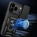 Hybrid Armor Camshield iPhone 17 Pro Case with Stand and Camera Cover - Black - Cell phone cases and covers<<<HurtelXML