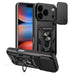 Hybrid Armor Camshield iPhone 17 Pro Case with Stand and Camera Cover - Black - Cell phone cases and covers<<<HurtelXML