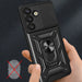 Hybrid Armor Camshield with Stand and Camera Cover for Samsung Galaxy S25 Edge - Black - Cell phone cases