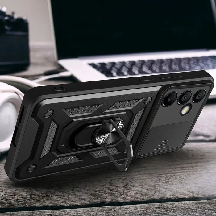 Hybrid Armor Camshield with Stand and Camera Cover for Samsung Galaxy A26 - Black - Cell phone cases