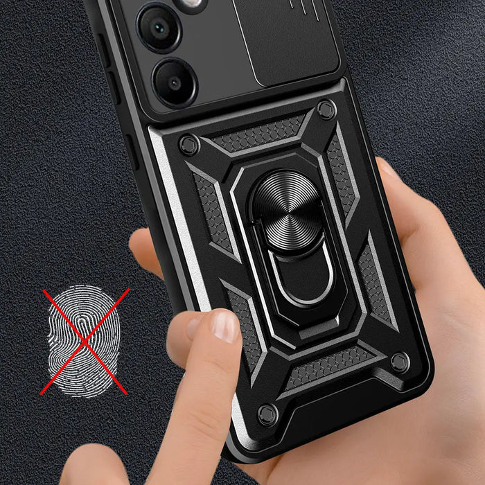 Hybrid Armor Camshield with Stand and Camera Cover for Samsung Galaxy A26 - Black - Cell phone cases