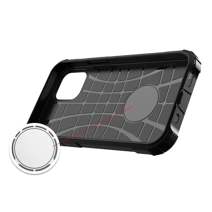 Hybrid Armor Case Tough Rugged Cover for iPhone 12 Pro Max black - Cell phone cases and covers<<<HurtelXML