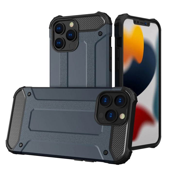 Hybrid Armor Case Tough Rugged Cover for iPhone 13 Pro Max blue - Cell phone cases and covers<<<HurtelXML