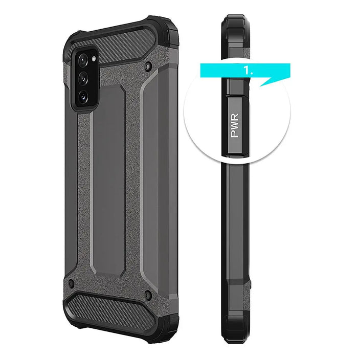 Hybrid Armor Case Tough Rugged Cover for Samsung Galaxy A03s black - Cell phone cases and covers<<<HurtelXML