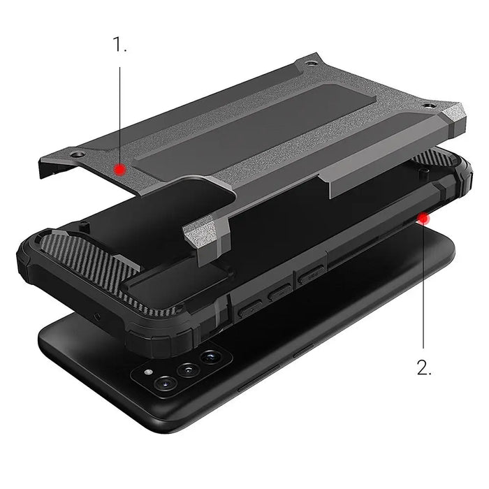 Hybrid Armor Case Tough Rugged Cover for Samsung Galaxy A03s black - Cell phone cases and covers<<<HurtelXML