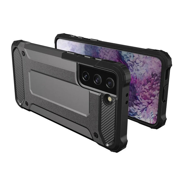 Hybrid Armor Case Tough Rugged Cover for Samsung Galaxy S22 Ultra black - Cell phone cases and covers<<<HurtelXML