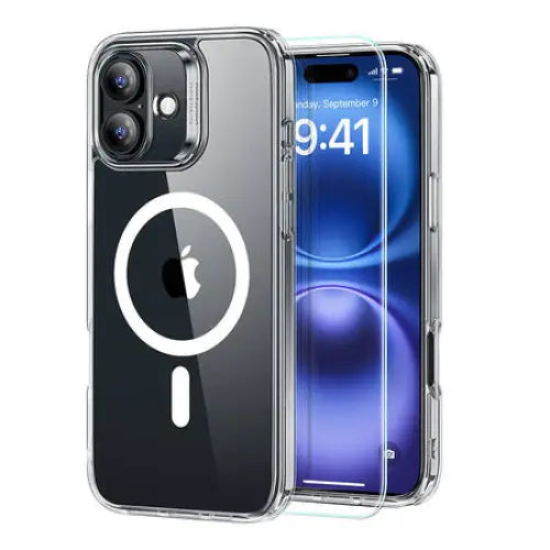 Hybrid Case (HaloLock) ESR for iPhone 16 with screen protection kit (clear)) - Protective cases