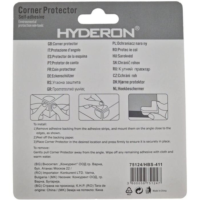 CORNER PROTECTOR HBS-411 41 MM TRANSPARENT 4 PCS HYDERON