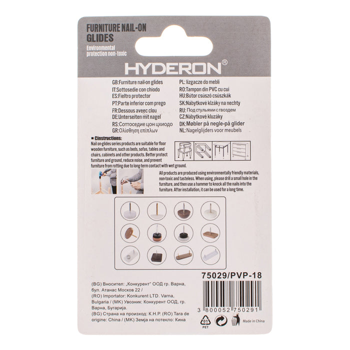 PVC PADDING WITH NAIL IN BLISTER 12PCS. HYDERON PVP-18