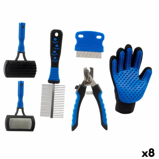 Hygiene set Mascow Blue Polyester Cloth TPR Pets (8 Units) - Домашни Животни<<<Дом Градина<<<BigBuy&&&Здраве и